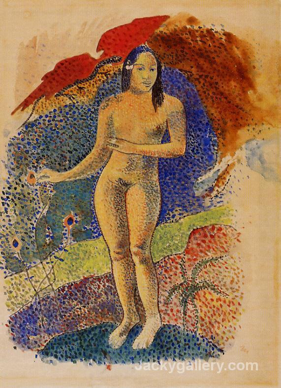 Beautiful Land, Tahitian Eve by Paul Gauguin paintings reproduction